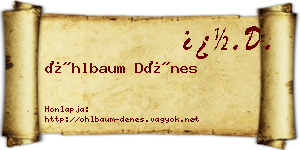 Öhlbaum Dénes névjegykártya